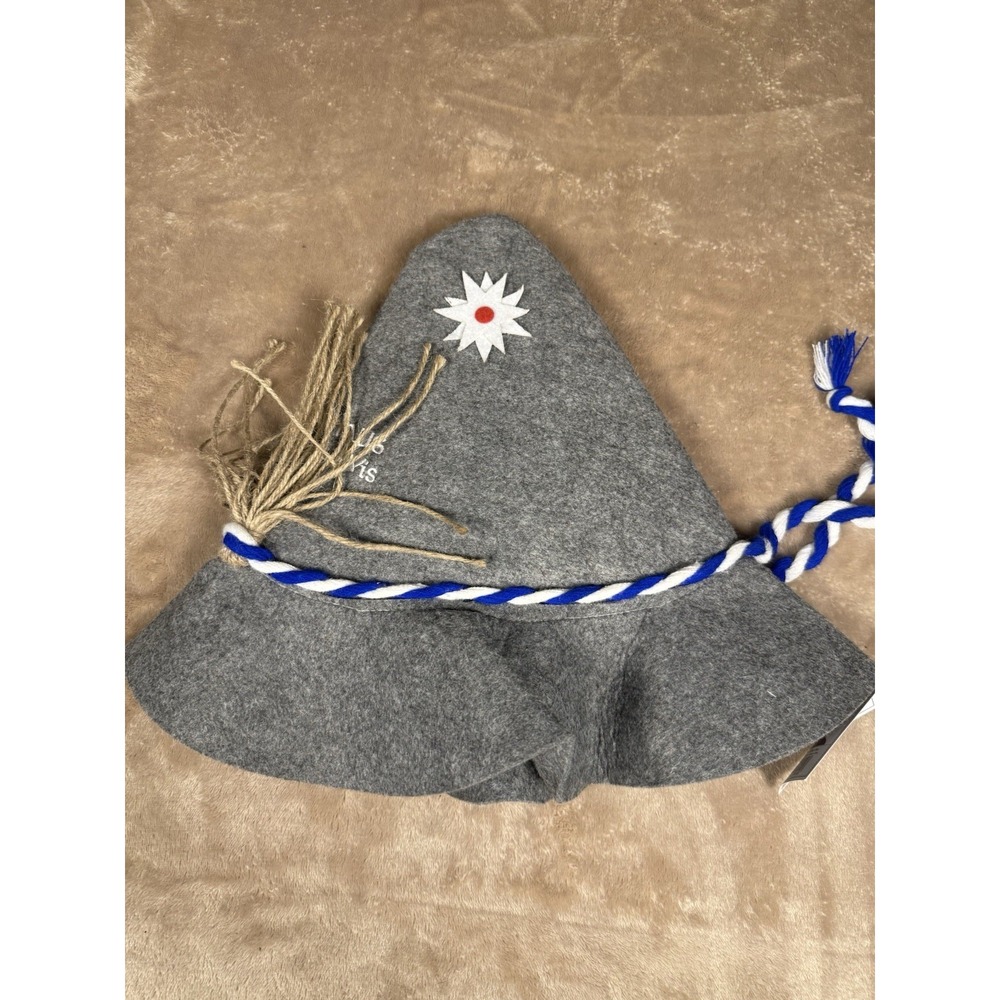 Essen Haus Gray Felt Pointed Hat Oktoberfest Masquerade One Size Z-EHR-H643